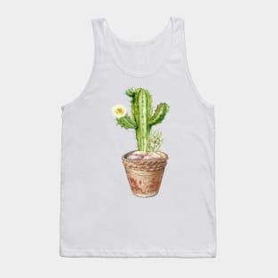 Hand painted Watercolor Cactus in Terracotta pot Tank Top